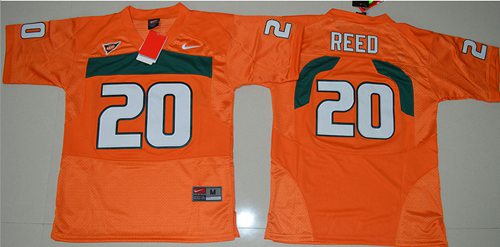 Hurricanes #20 Ed Reed Orange Stitched Youth NCAA Jersey
